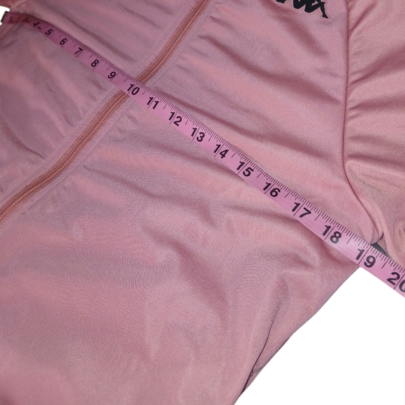 Kappa Pink Track Jacket W/ White Striped Logo On Sleeves Size Small - Picture 12 of 15